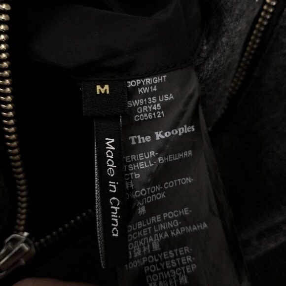 The Kooples Sport Reversible Windbreaker Hoodie Jacket Zip Up Mens Medium Black - Picture 6 of 11